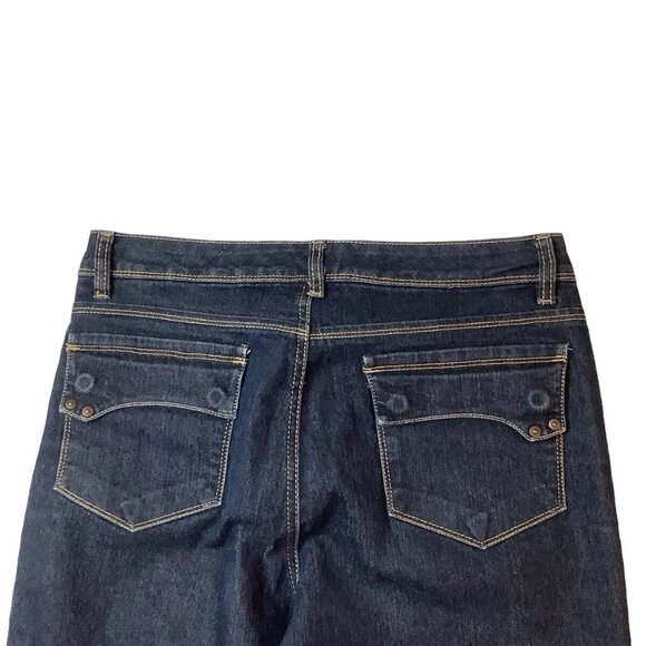 Gloria Vanderbilt Straight Flap Back Pocket Blue Denim Jeans Size 8 High-Rise - Picture 8 of 12